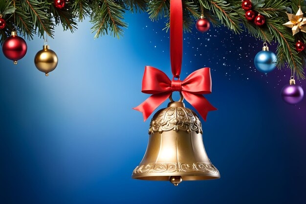 Bell of joy christmas background with ample copy space for festive greetings