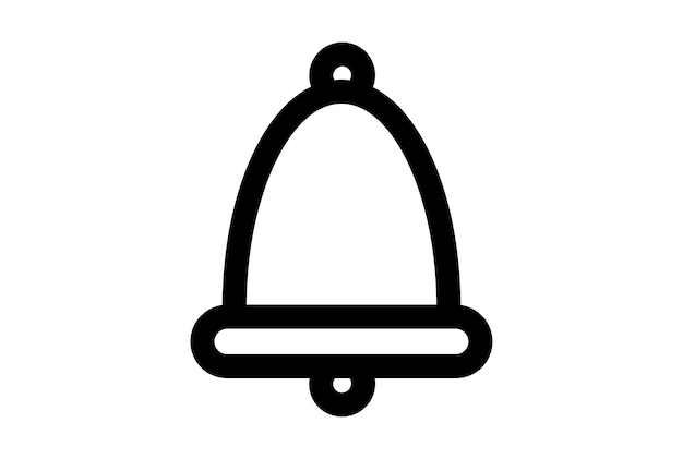 Bell lijn pictogram plat UI symbool zwart minimalistisch teken app art