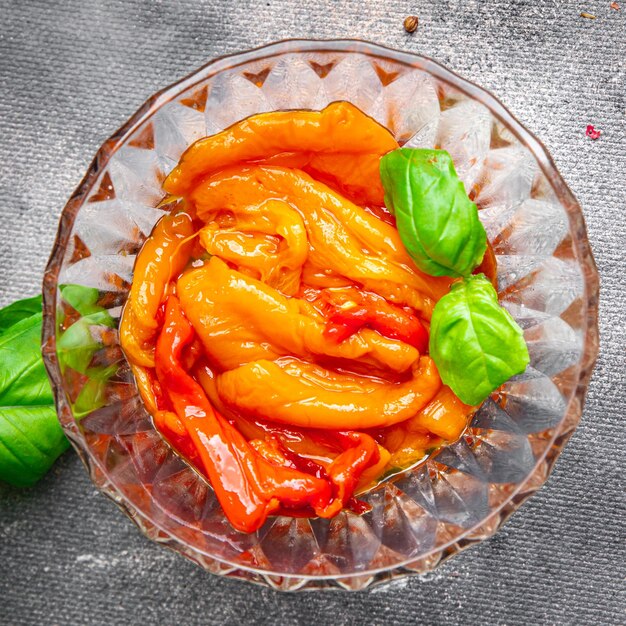 bell pepper baked vegetable fresh dish healthy meal snack on the table copy space food background