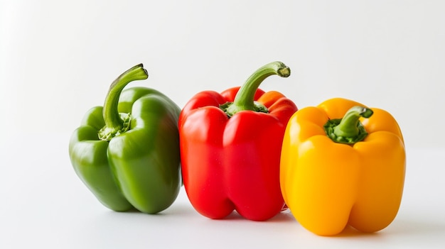 Bell Pepper geïsoleerd op witte achtergrond links lege ruimte kopieer ruimte Generatieve Ai