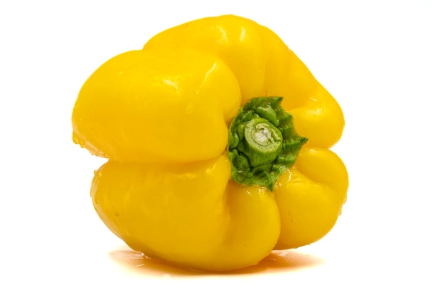 Bell pepper isolated on white background Fresh organic vegetables Clipping Path Full depth of field close up