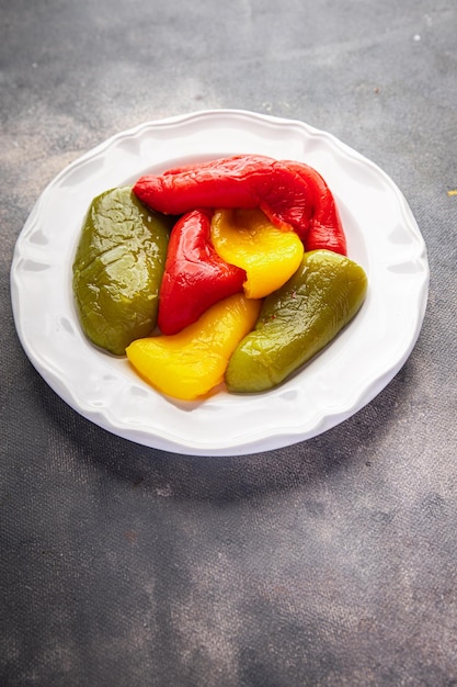 bell peppers baked fresh snack healthy meal food snack on the table copy space food background