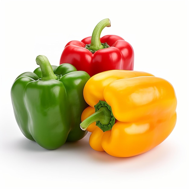 bell peppers isolated on white background