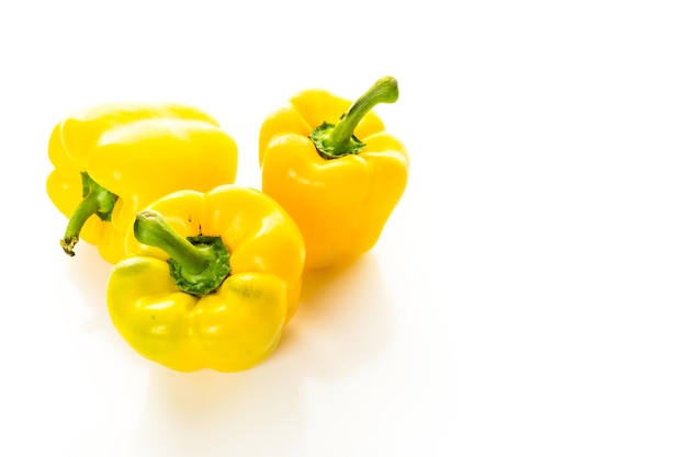 Bell peppers on a white background.