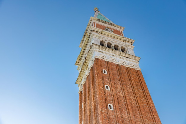 The bell tower of the church of san marco in venice