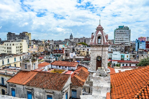 Bell tower in downtown Havana Cuba