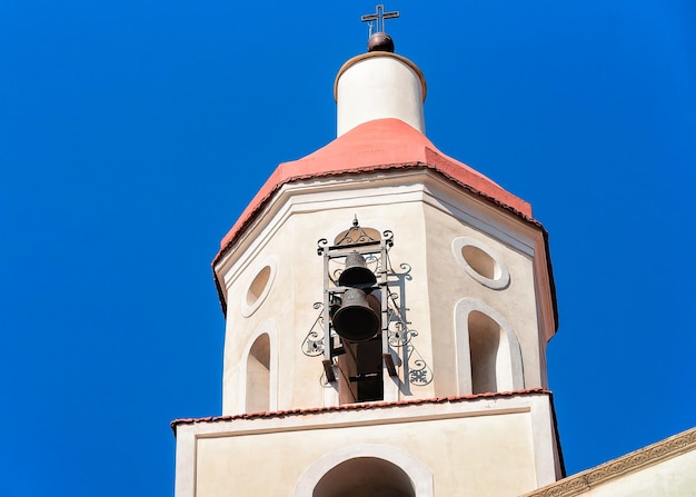 Bell tower of St Matthew Church in Agerola, Bomerano, Amalfi coast, Italy