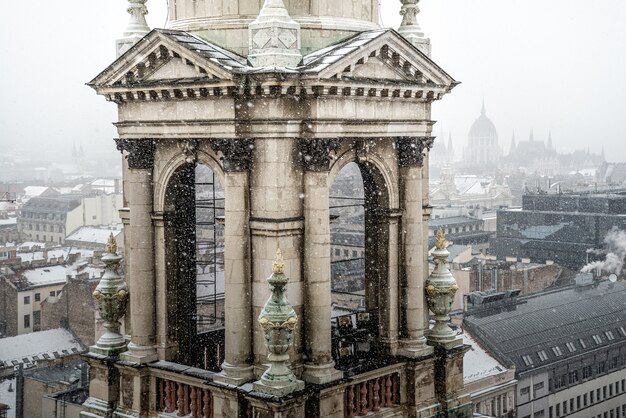 Bell tower of St. Stephen Basilica. Budapest, Hungary