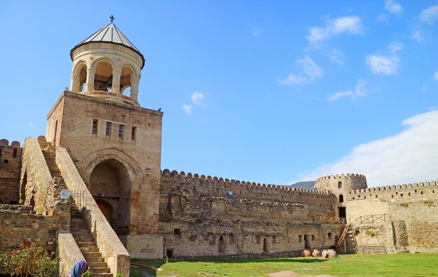 Bell Tower and Stone Wall of Svetitskhoveli Cathedral in the Town of Mtskheta Georgia