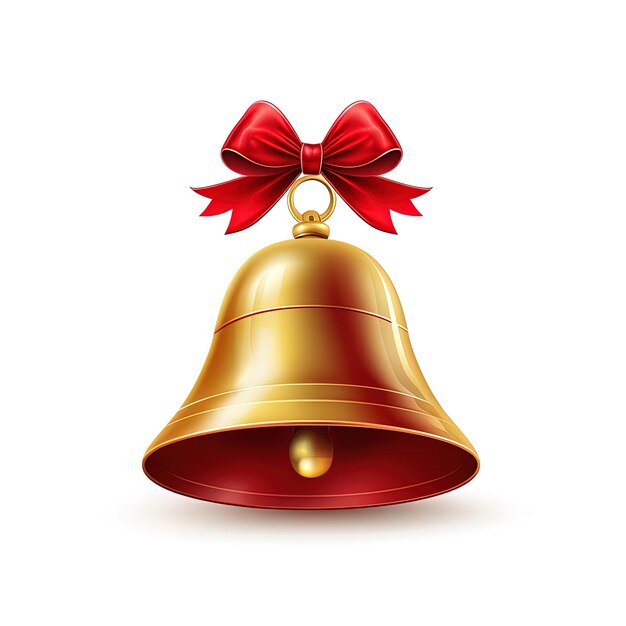 Photo a bell with a red bow on it