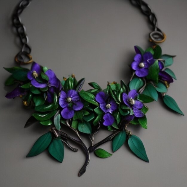 Photo belladonna flowers necklace