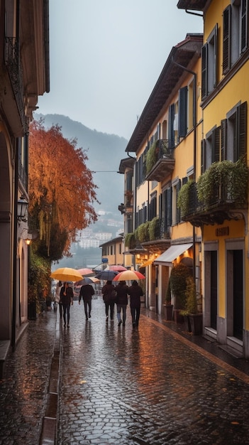 Bellagio Province of ComoItaly January 19 2019 Ferry boat midway to Bellagio on the Generative AI