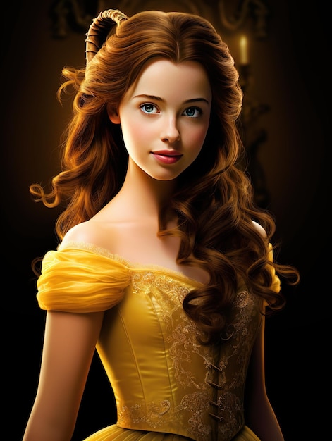 Lil Belle from Beauty and the Beast inspired look, really cute for the  holidays | Belle hairstyle, Quince hairstyles, Princess belle hair