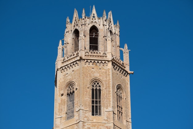 Belltower of La seu vella cathedral in Lleida, Spain.