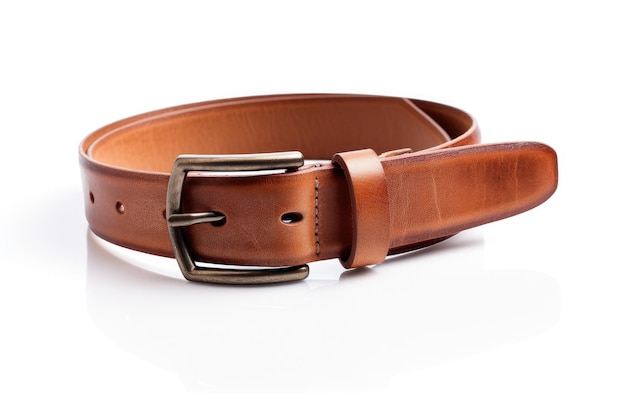 Belt crafted from genuine leather isolated on transparent Background