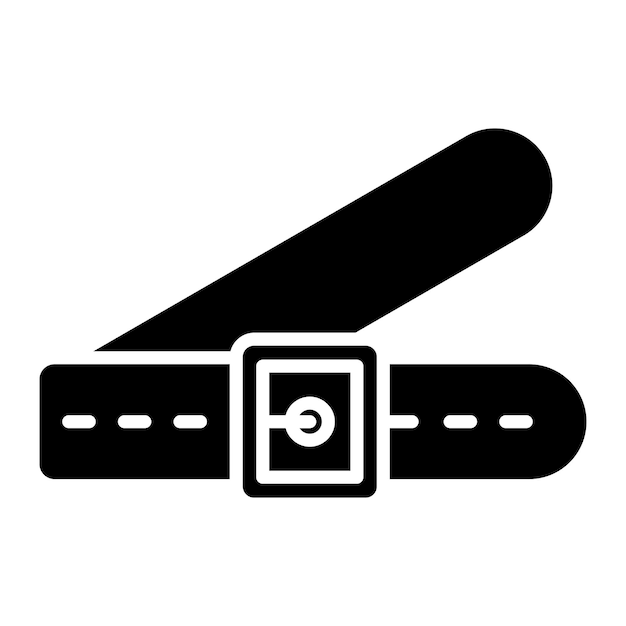 Belt Glyph Solid Black Illustration