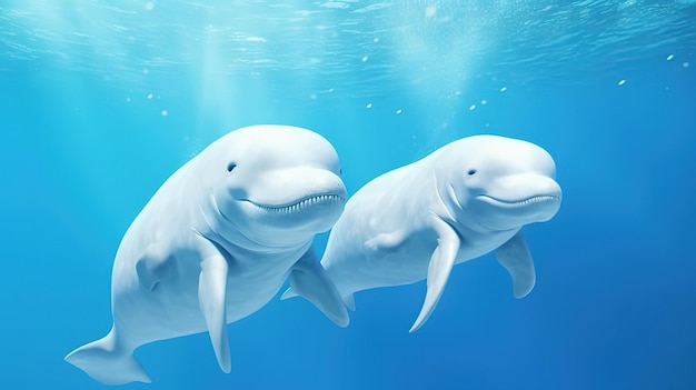 Photo beluga whale in naturegenerative ai