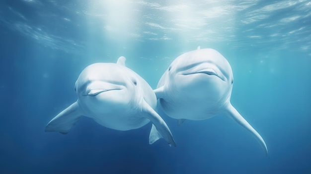 Photo beluga whale in naturegenerative ai