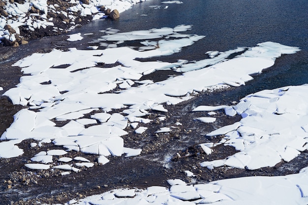 Бенаск замерзшее водохранилище Пасо Нуэво в Пиренеях