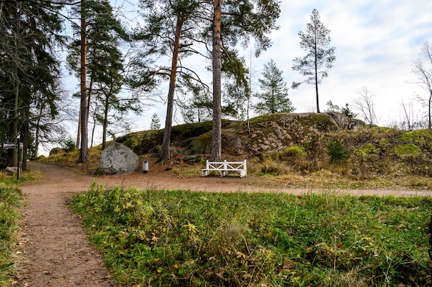 Скамейка в осеннем парке уютная скамейка в красивом осеннем парке