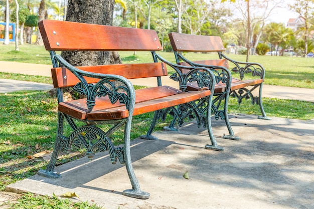 Photo bench in beautiful public park