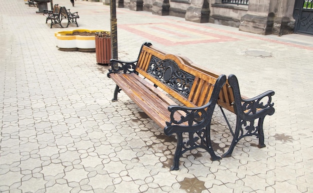 Bench in the city Gyumri Armenia