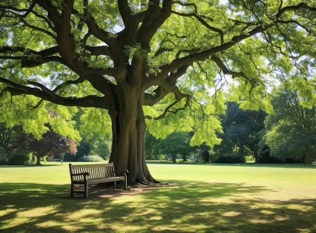 Скамейка под деревом в сиднейском парке
