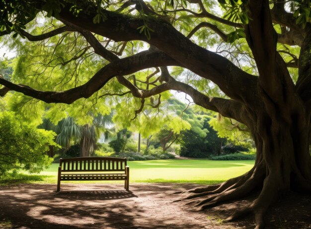 Foto panca sotto un albero a sydney park