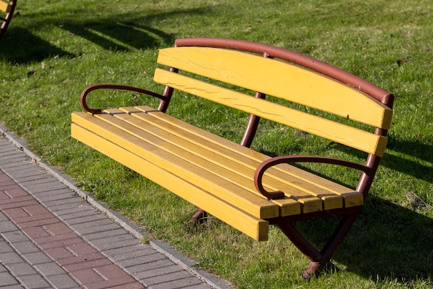 Benches installed in the park for recreation