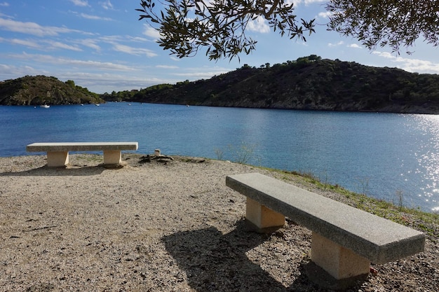 Benches at Port Lligat Spain