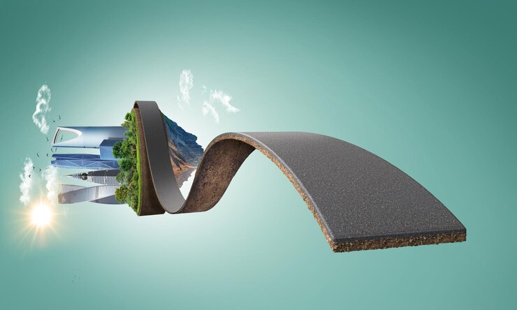 굽힘도 절연입니다. 도시와 산악도로 절연입니다. 특이한 3d 그림