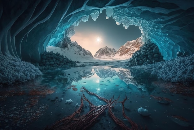 Beneath a frozen lake lies the entry to the underworld and the cosmic caves