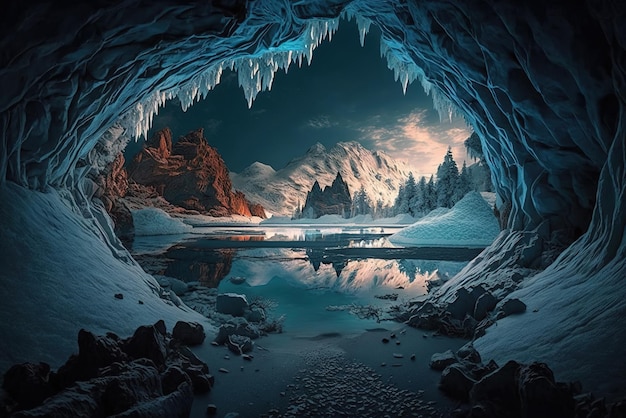 Beneath a frozen lake lies the entry to the underworld and the cosmic caves