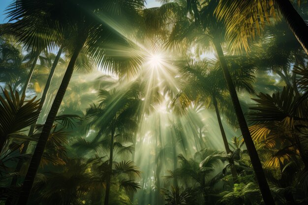 Photo beneath the palm canopy tropical landscape photos