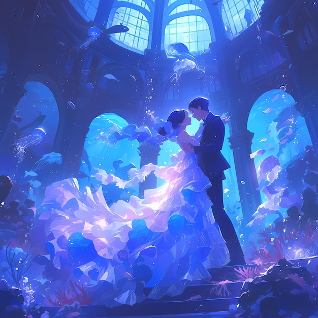 Photo beneath the sea a stunning underwater prom night