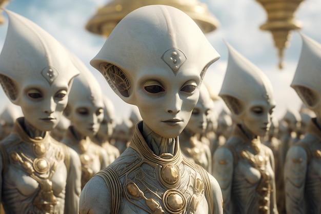 Benevolent aliens at peace ceremonies