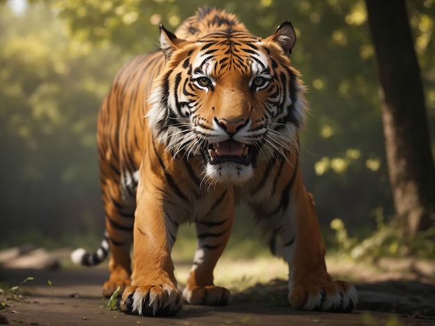 Bengaalse tijger staren agressie in de ogen majestueuze schoonheid in de natuur