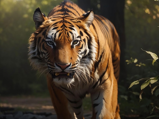 Bengaalse tijger staren agressie in de ogen majestueuze schoonheid in de natuur