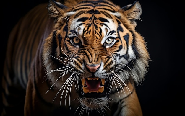 Bengaalse tijgerportret op geïsoleerde achtergrond Generatieve AI