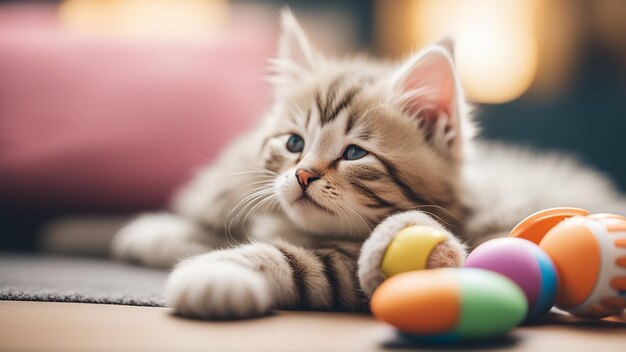 Bengal cat lying on sofa and smiling