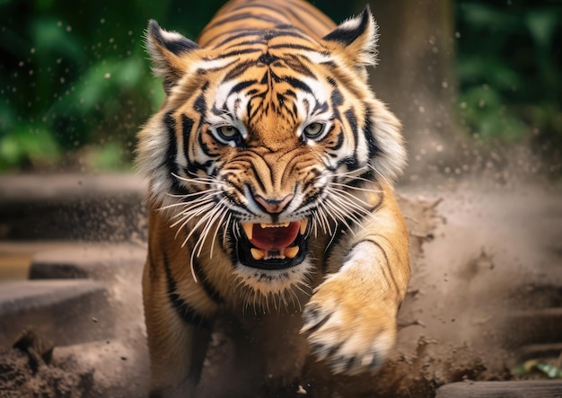 Photo the bengal tiger is a population of the panthera tigris