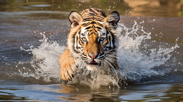 bengal tiger panthera tigris juvenile age 10 month