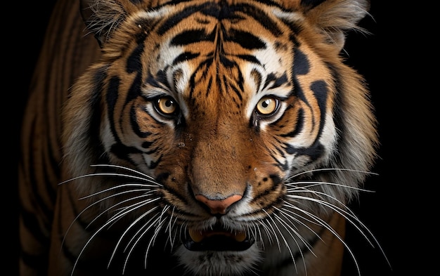 Bengal Tiger Portrait on Isolated Background Generative AI