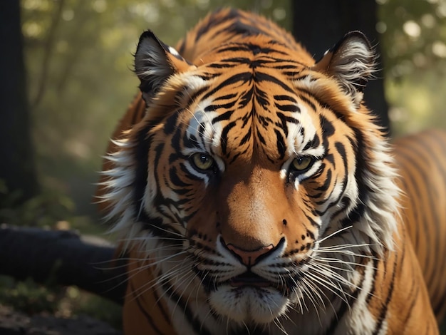 Bengal tiger staring aggression in eyes majestic beauty in nature