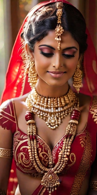 Bengali young woman dressed as a bride