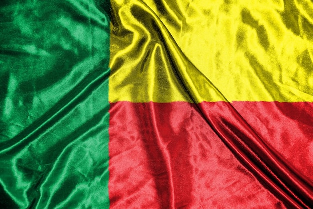 Benin cloth flag Satin Flag Waving Fabric Texture of the Flag xDxAxDxA