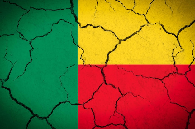 Benin cracked country flag