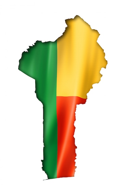 Photo benin flag map