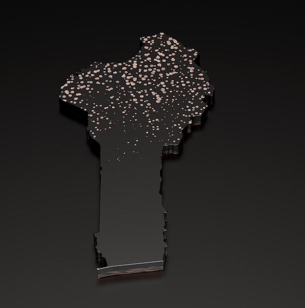 Бенин металлический премиум эксклюзивная черная карта 3d иллюстрация