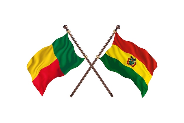 Benin versus Bolivia Two Countries Flags Background